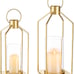 Lanterns Decorative Indoor Set of 2: Gold Lanterns for Table Centerpieces
