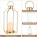 Lanterns Decorative Indoor Set of 2: Gold Lanterns for Table Centerpieces