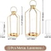 Lanterns Decorative Indoor Set of 2: Gold Lanterns for Table Centerpieces