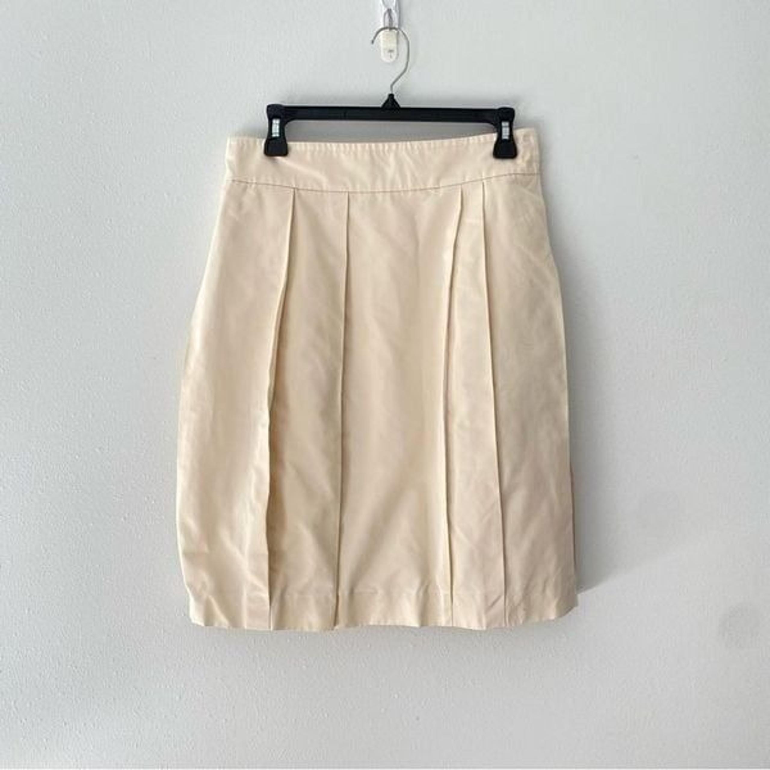 Lida Baday Knee Length Ivory Silk Taffeta Skirt size 8