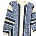 Vintage Heart Knit Striped Mock Neck Sweater Large