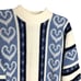 Vintage Heart Knit Striped Mock Neck Sweater Large