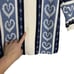 Vintage Heart Knit Striped Mock Neck Sweater Large