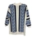 Vintage Heart Knit Striped Mock Neck Sweater Large