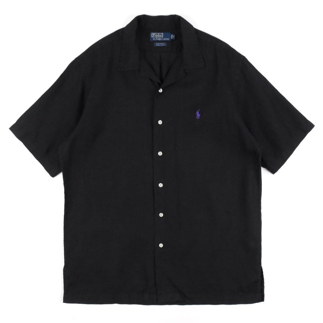M! 90s Ralph Lauren Shirt CALDWELL Black Purple Horse