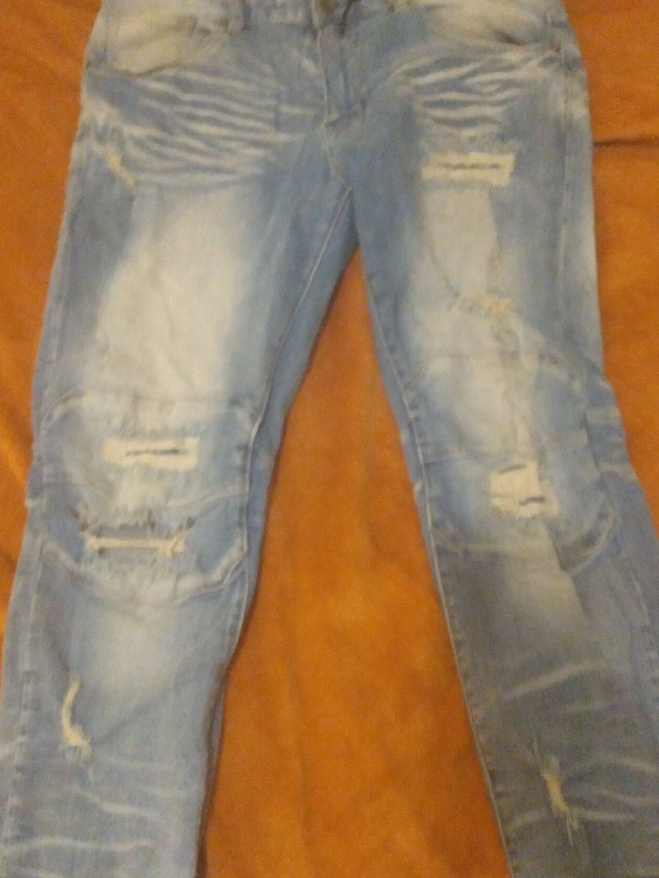 Blue ripped jeans