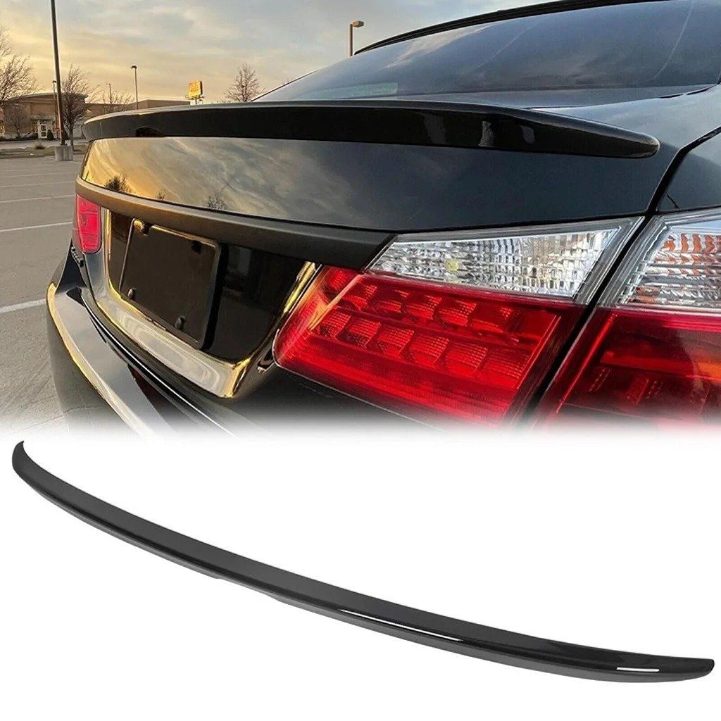 For 2013-2017 Honda Accord 4DR Sedan Painted Glossy Black Trunk Lid Spoiler Wing