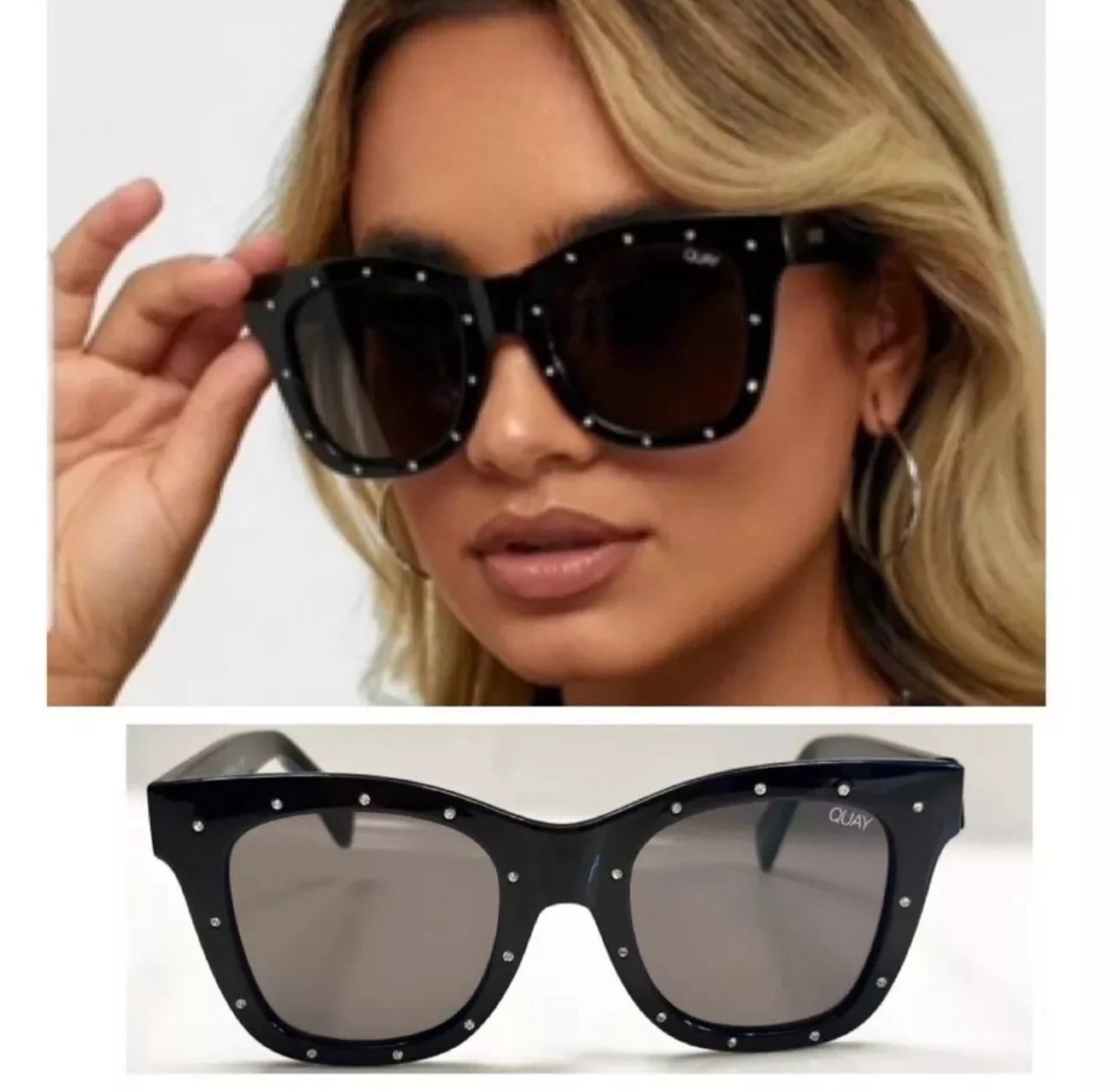 NWT Quay “AFTER HOURS RHINESTONE” EXTREMELY RARE Sunglasses w/Case