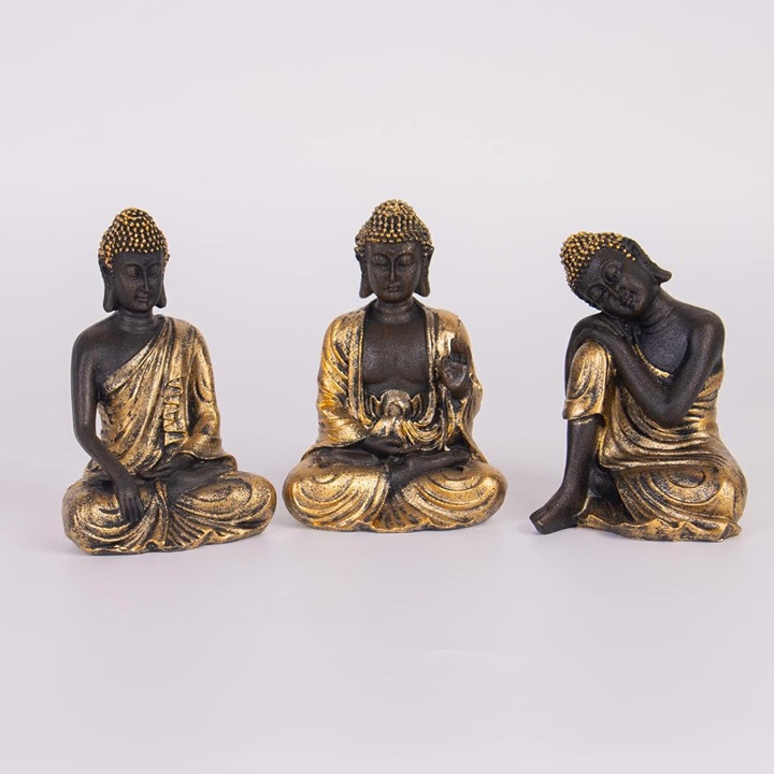 3PCS Buddha Statue Sculptures Vintage Home Decor,Office, Spirit Room Figurines