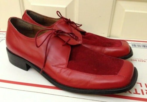 VTG Marco Vicci Red Leather Suede Shoes