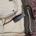 NWT Sondra Roberts Cream/Olive Vegan Leather and Canvas Stitch Bag