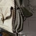NWT Sondra Roberts Cream/Olive Vegan Leather and Canvas Stitch Bag