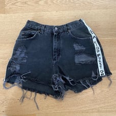 Furst Of A Kind - Distressed High Waist Shorts in Black Denim