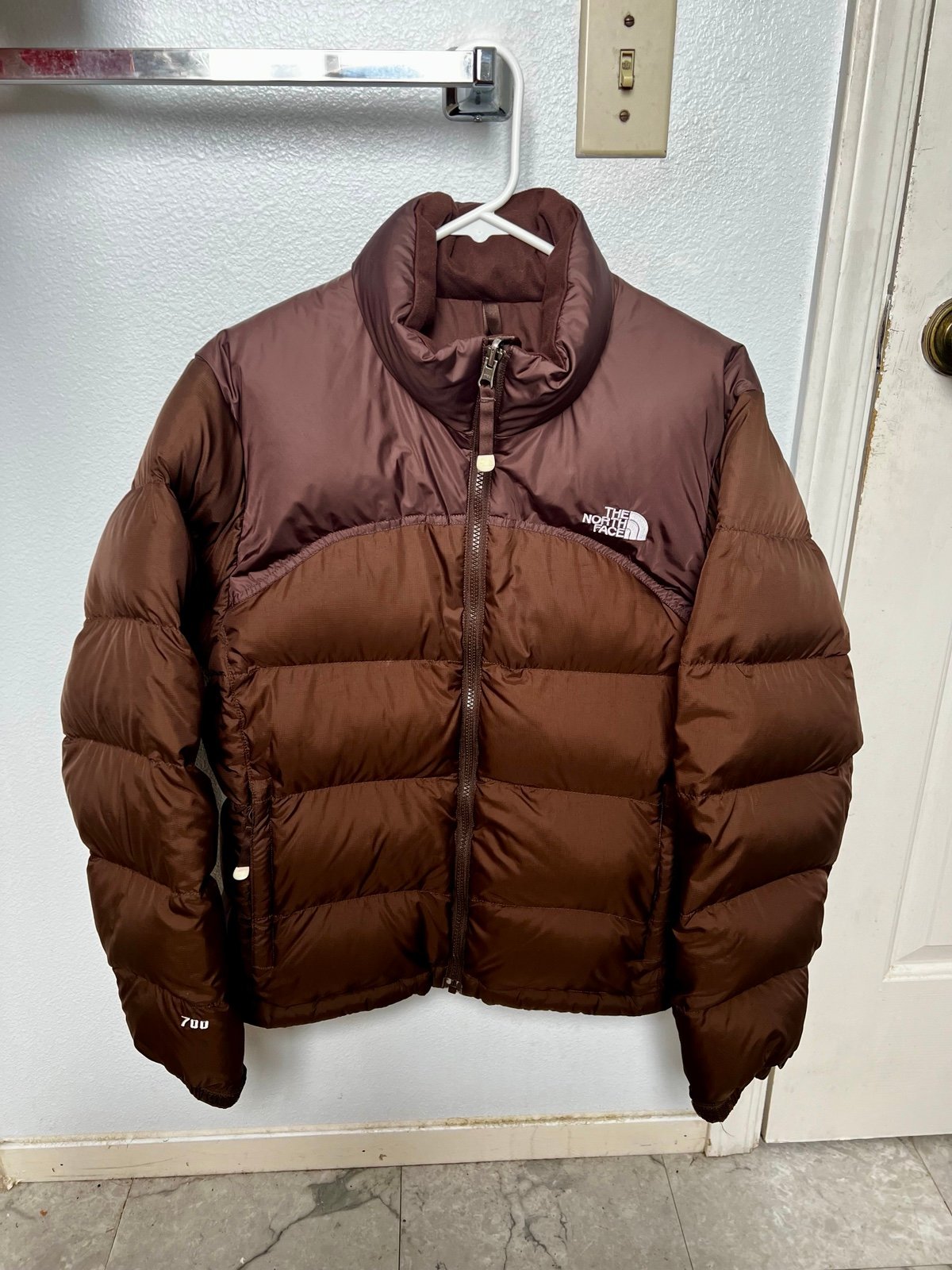 The north face brown nuptse puffer