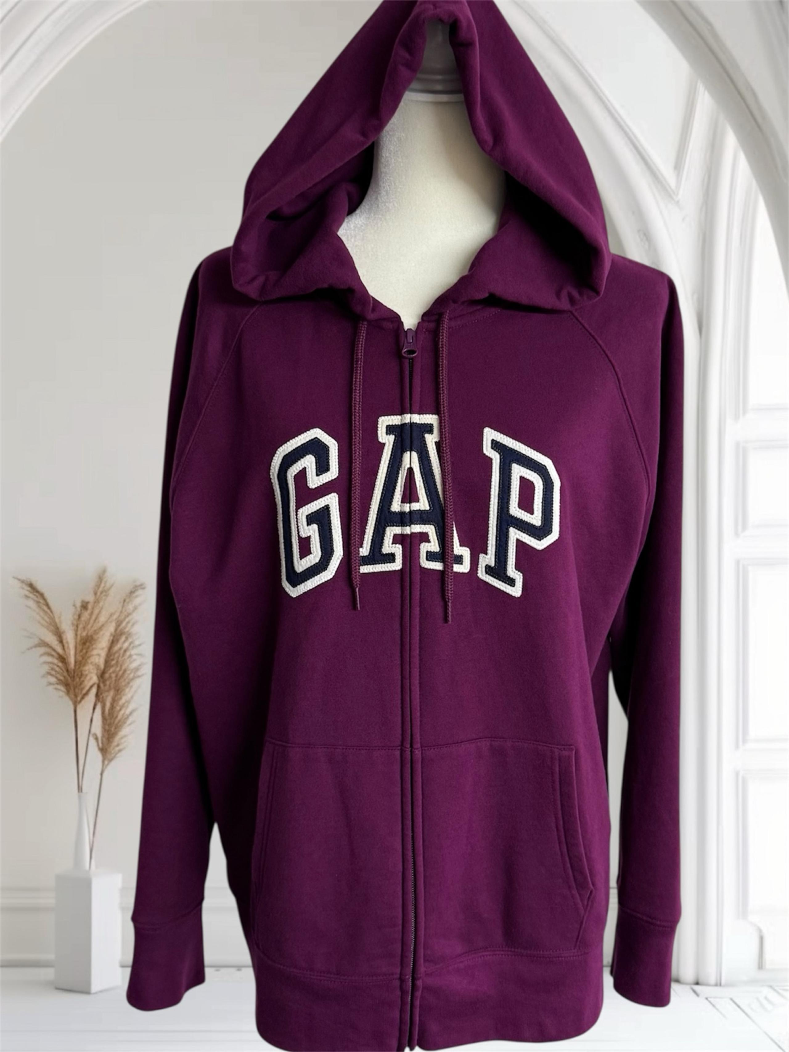 Gap Arch Logo Beach Plum Long Sleeve Full Zip Hoodie Size XL