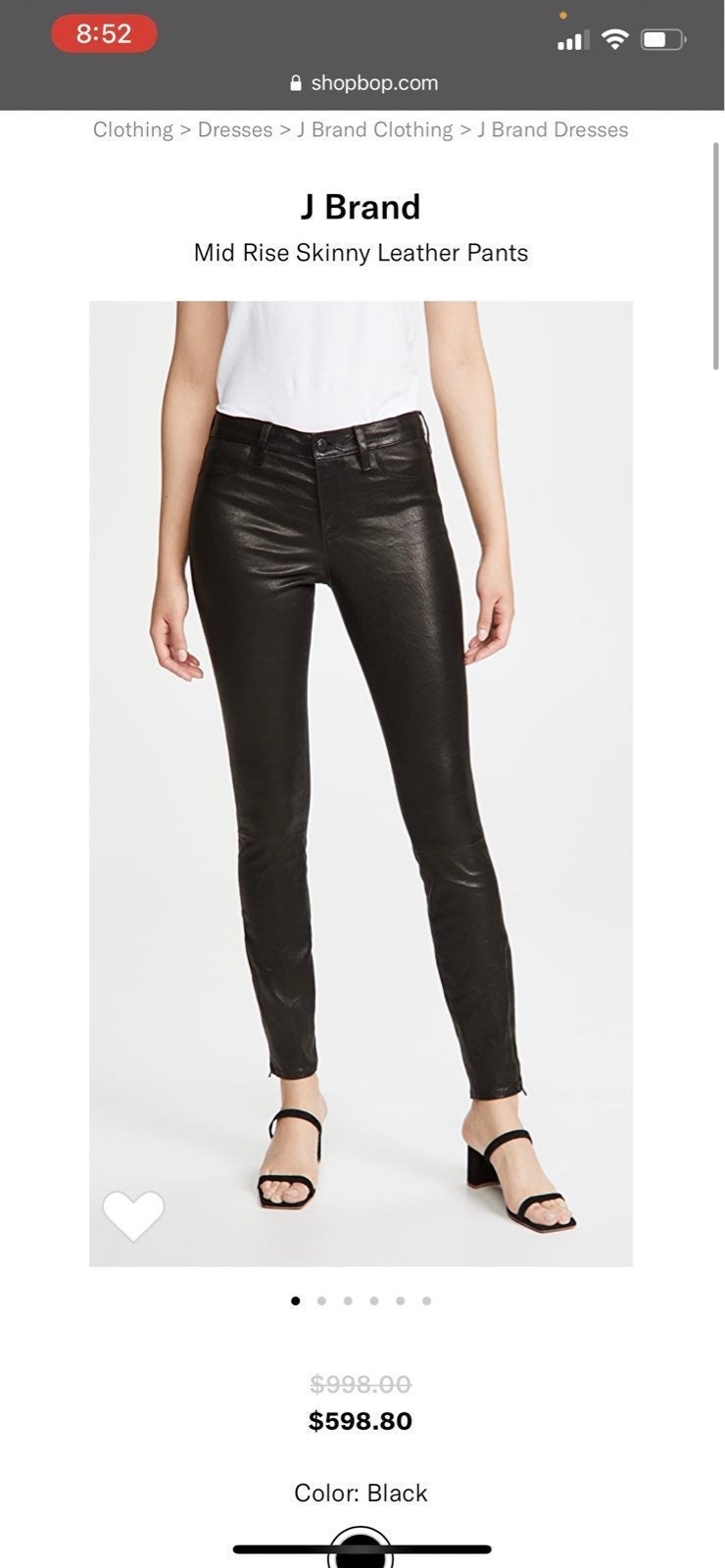 J BRAND L8001 MID RISE SKINNY LEATHER