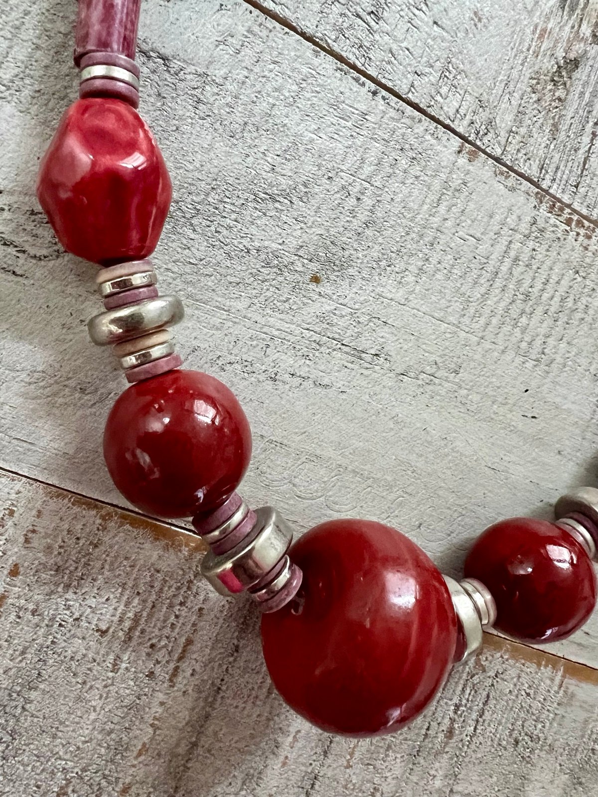 Natural coral stone necklace