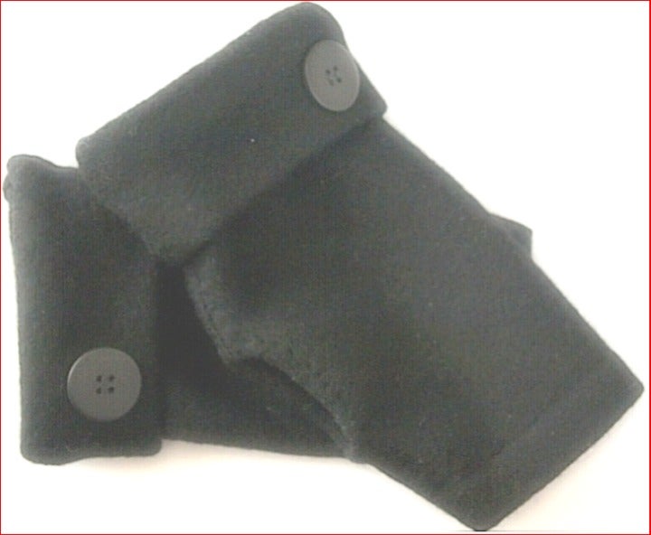 FINGERLESS GLOVES BLACK MERINO WOOL S -M