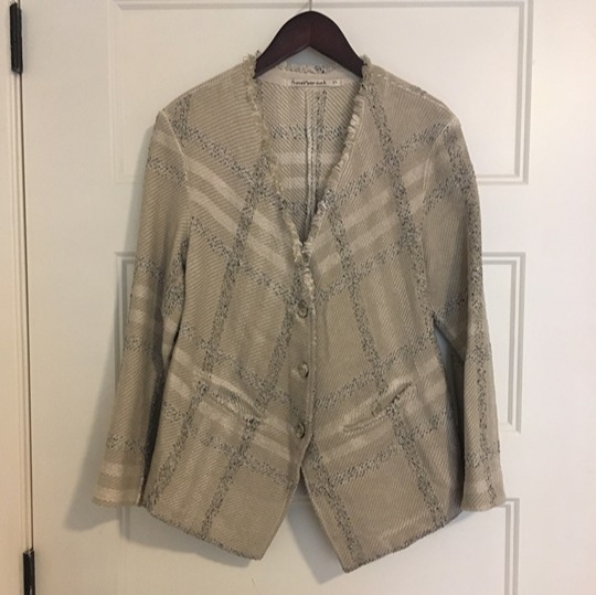 Transit Par Such Womens Plaid Jacket Sweater Blazer