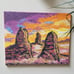 Acrylic textured painting Southwestern Desert, Mountains and Sunset decor