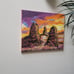 Acrylic textured painting Southwestern Desert, Mountains and Sunset decor