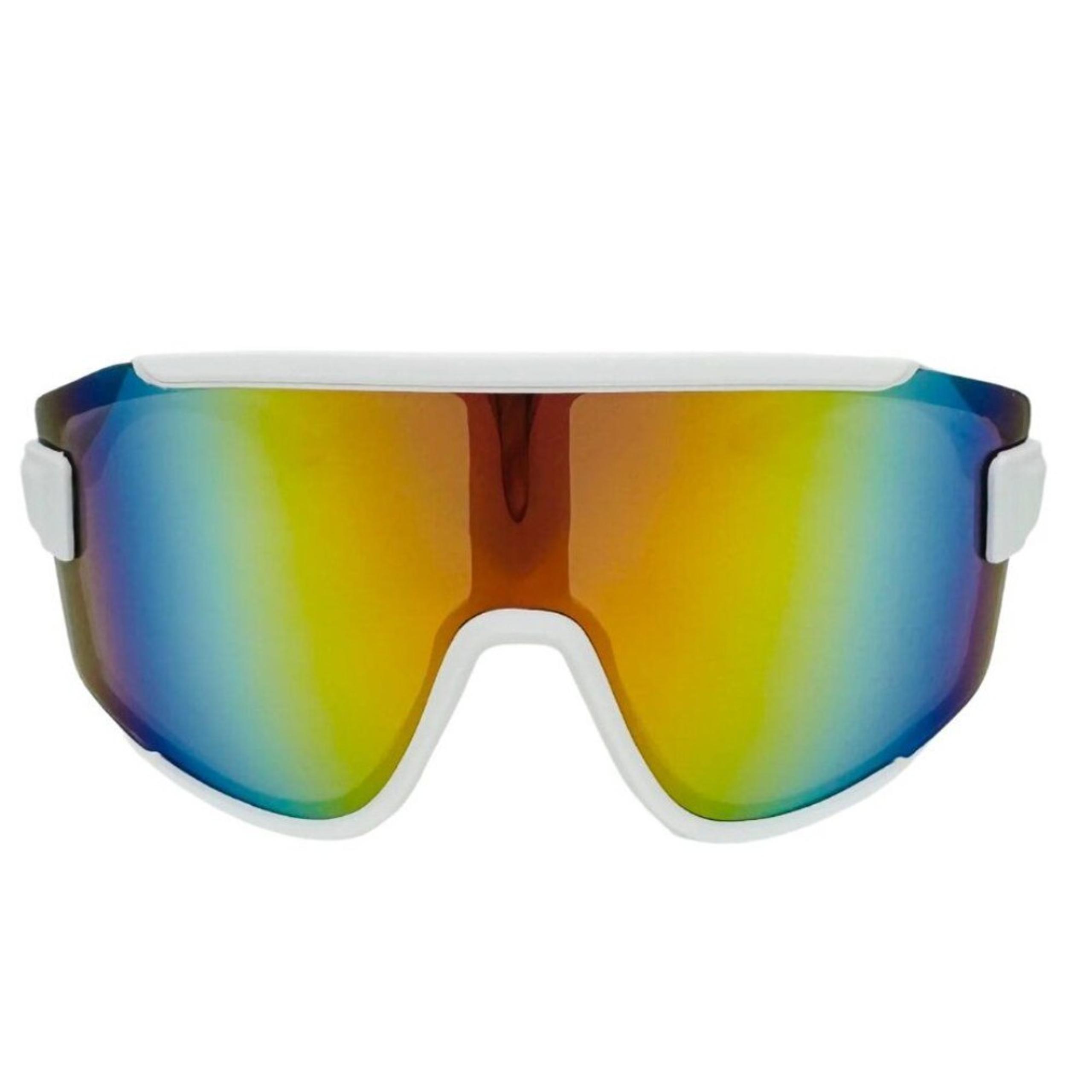 6182 | White Frame Rainbow Lens Sport Sunglasses