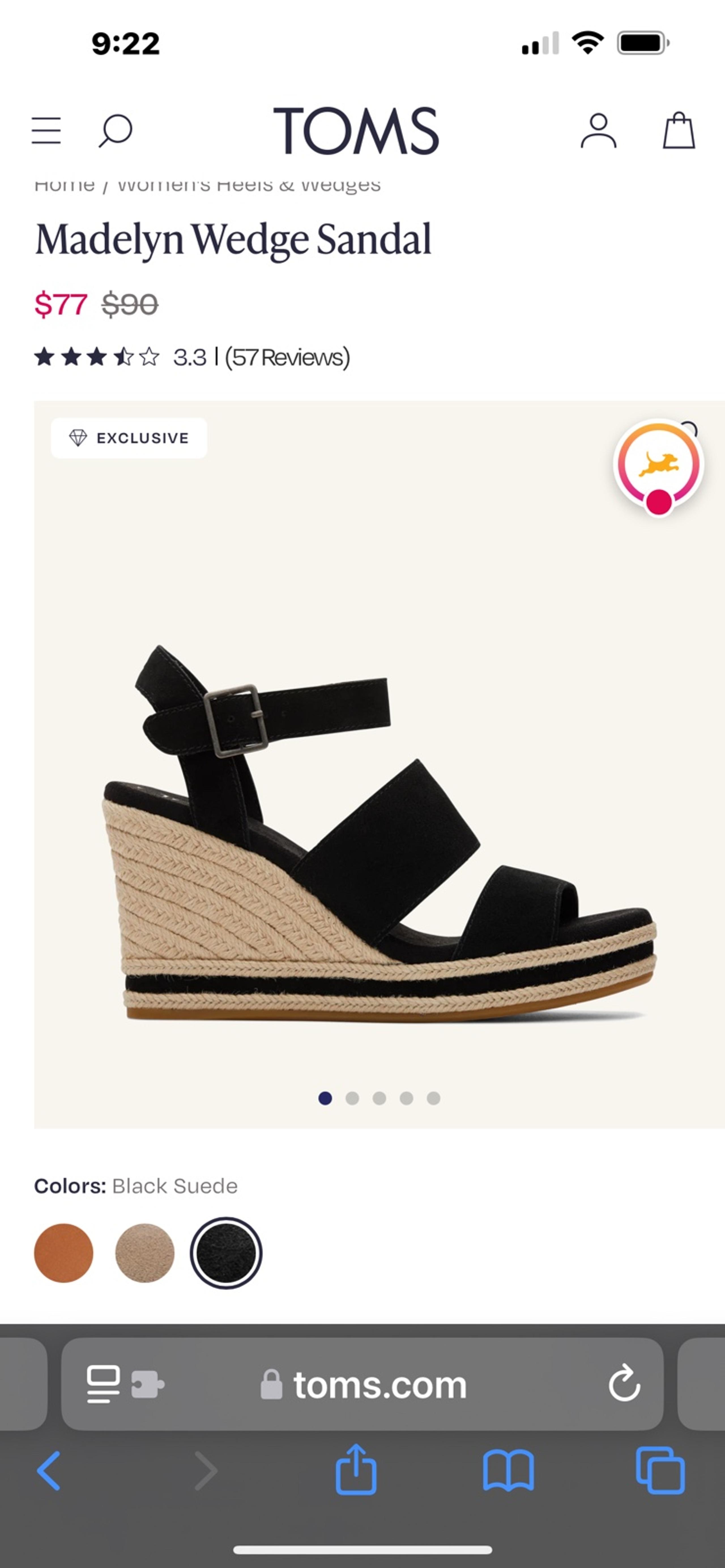 Tom’s sandals. Size 12