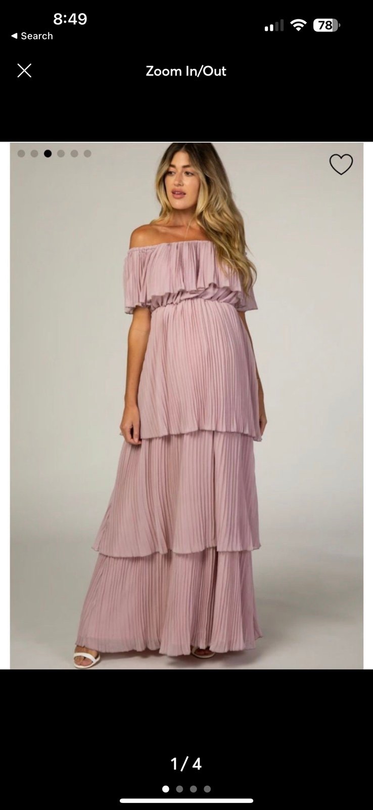 Mauve Pink Blush Maternity Tiered Dress