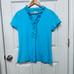 LILLY PULITZER UPF 50+ LUXLETIC FRIDA RUFFLE POLO TIFFANY BLUE TOP XL 118