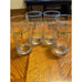Set of four Libby glasses with pink tulips and green