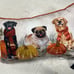 Harvest Fall Dog Pups Pumpkin Autumn Leaves Pillow