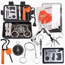 Portable Survival Kit for Outdoor, Hiking & Camping - Great Gift!