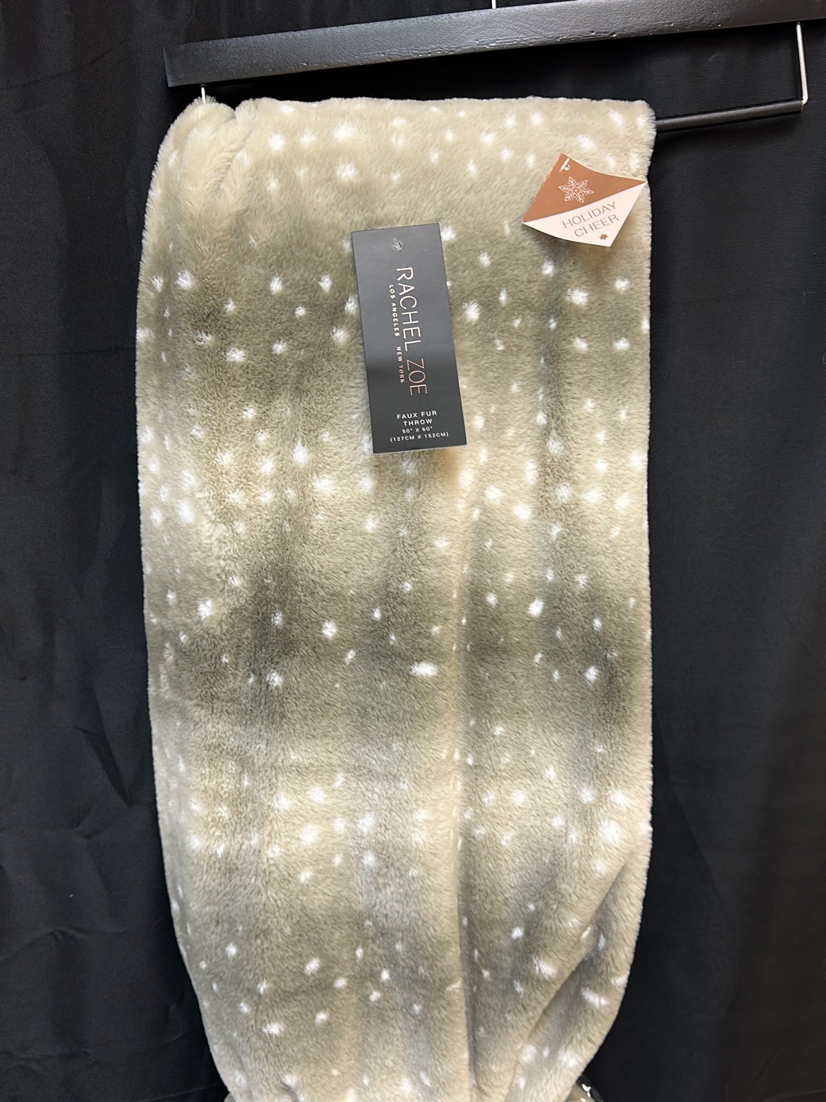 Rachel zoe faux fur animal print throw blanket