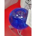 Kosta Boda Blue Candle Holder Swirl Glass Votive Tea Light Sweden 3742 Heavy