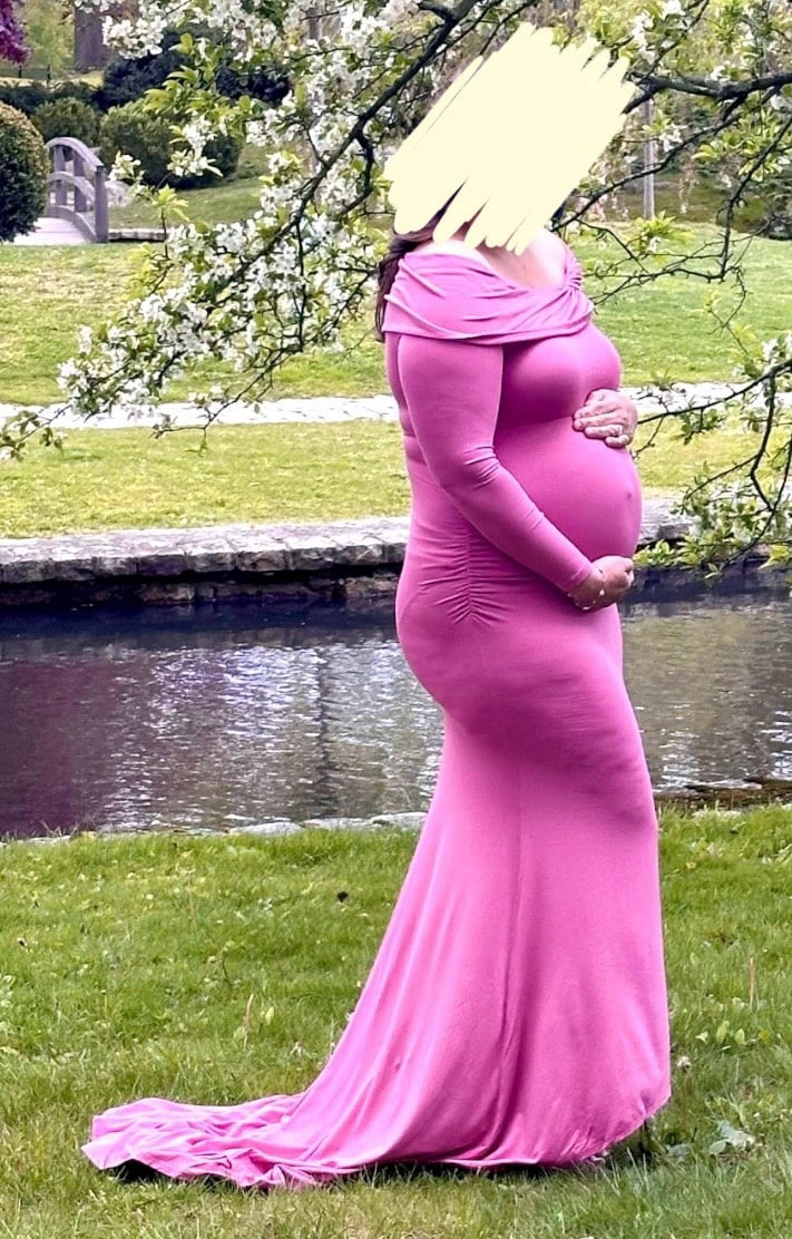 Pink maternity dress