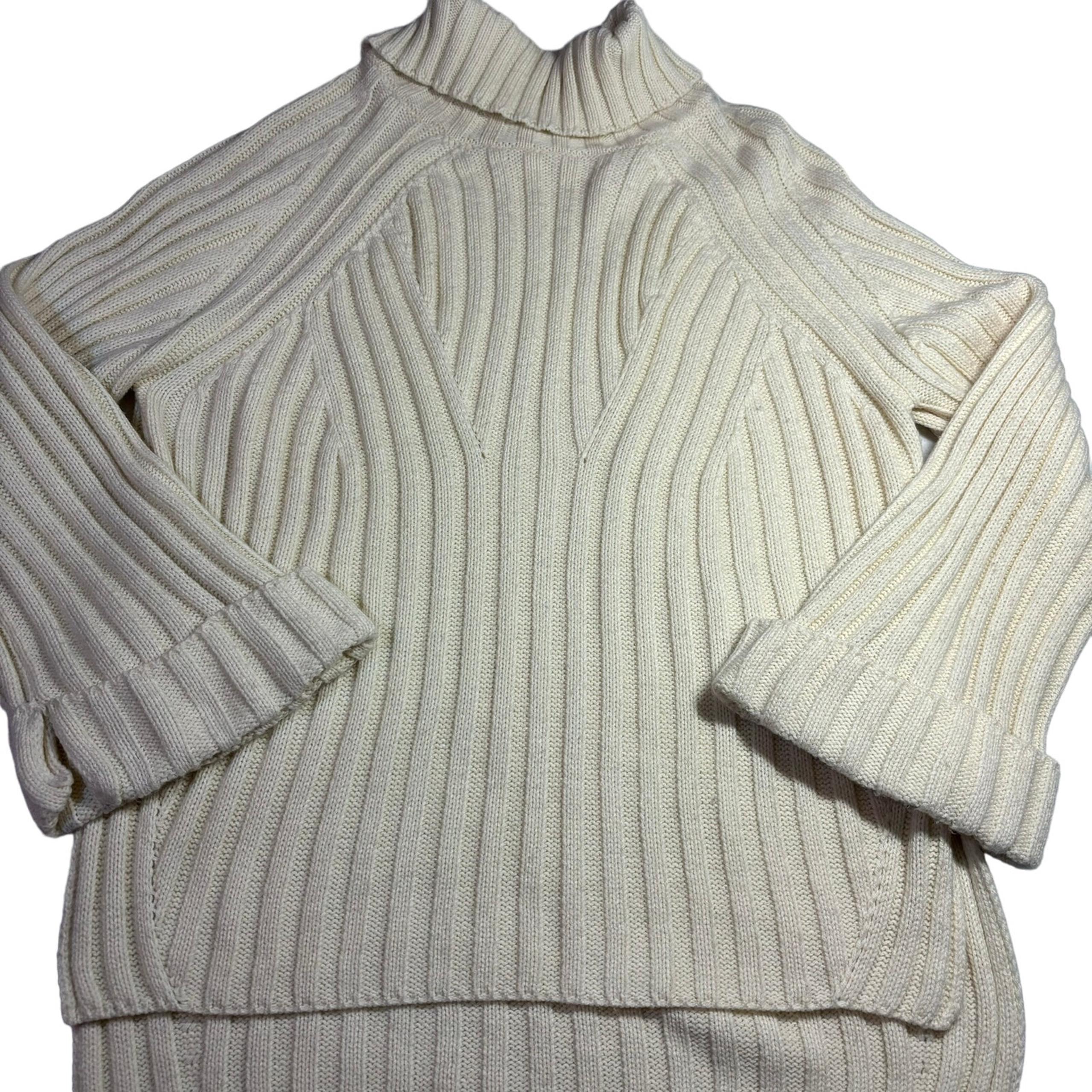 She + Sky Cream Women's Size Medium M Oversized Knit Sweater