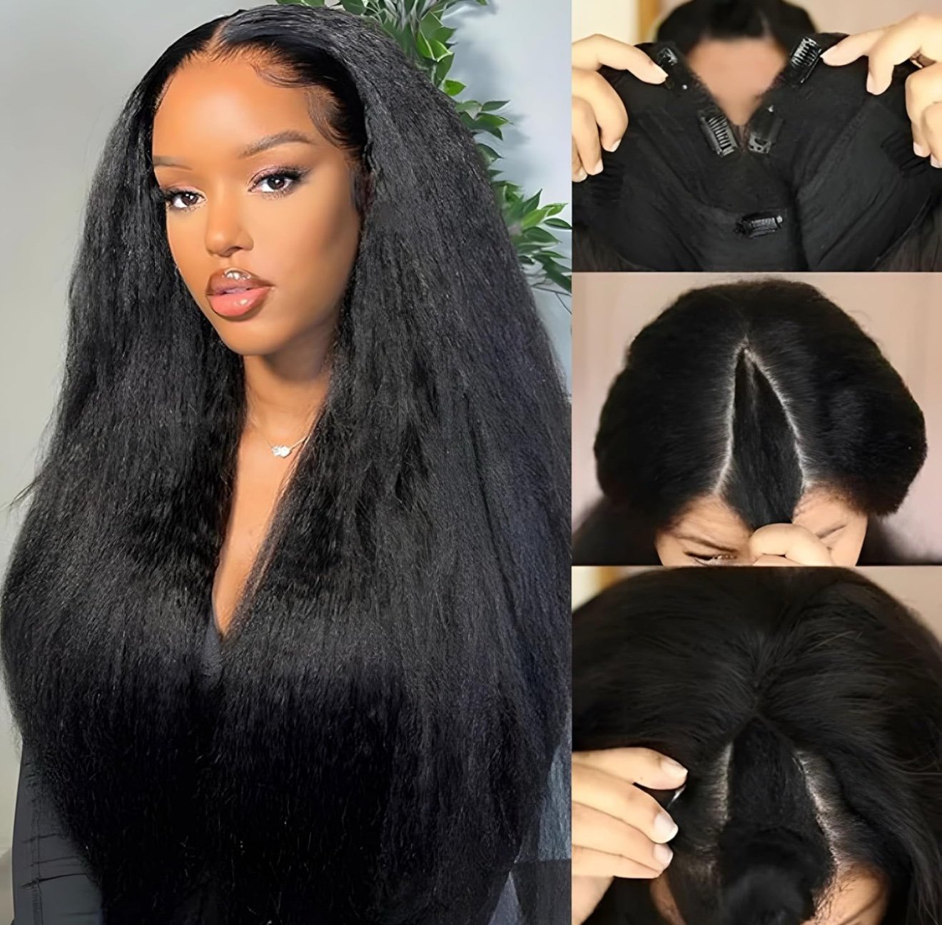 20” U part wig human hair