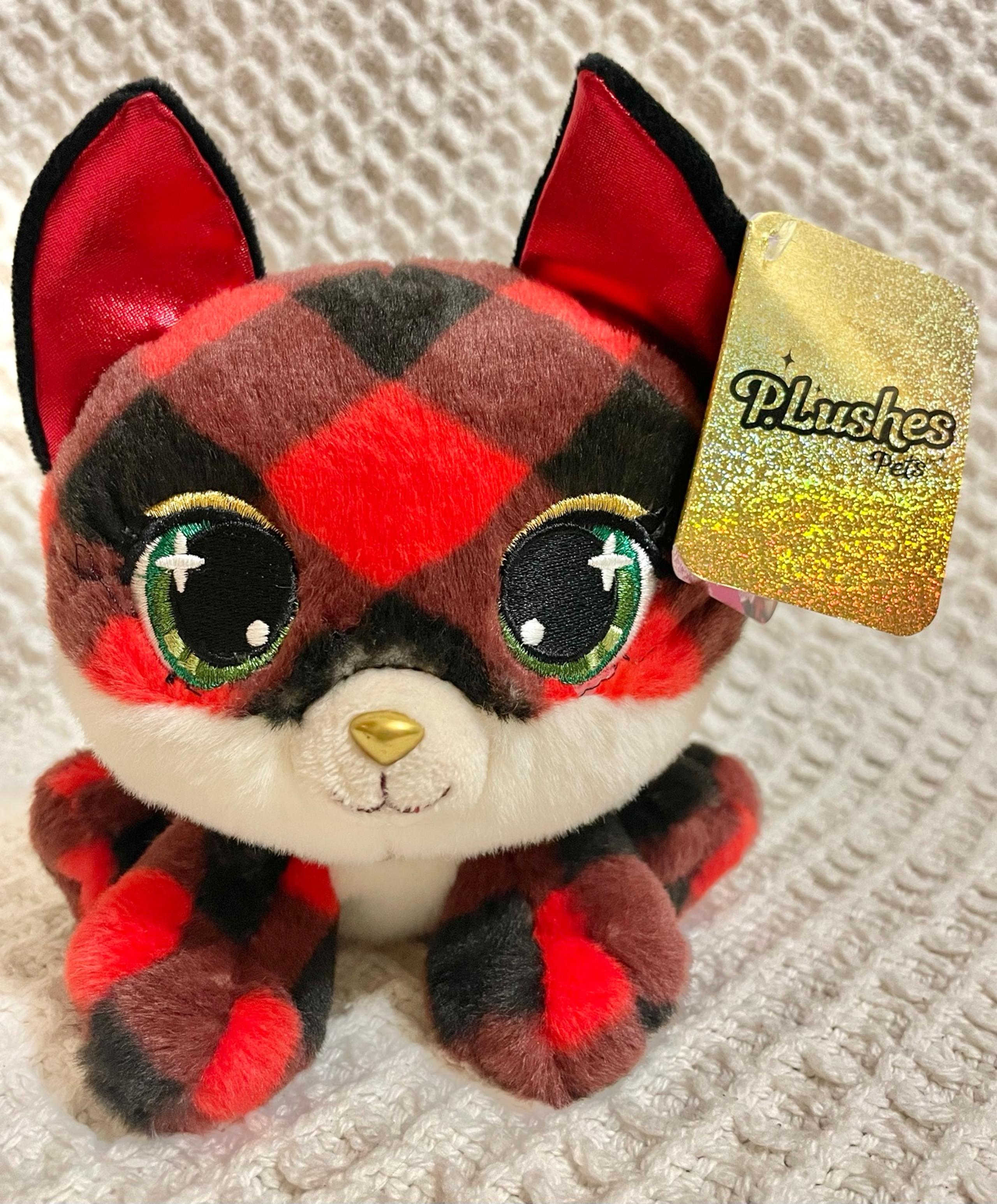 Gund Plushes Pets Aspen Furrich Stuffed Toy Red Black Buffalo Plaid