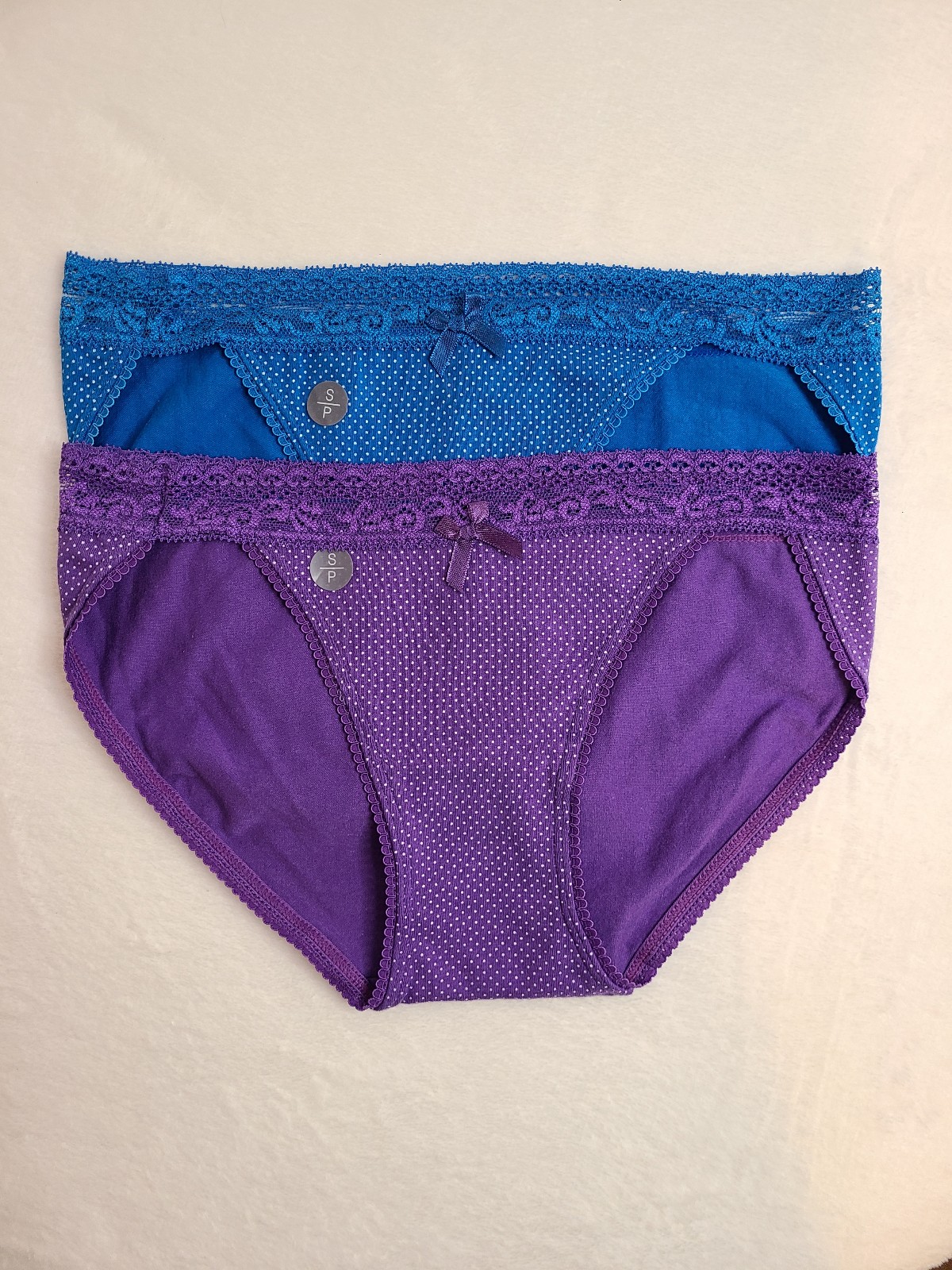 NWT VTG Y2K Aero 2pk Cotton & Lace Bikini Panties Size Sm
