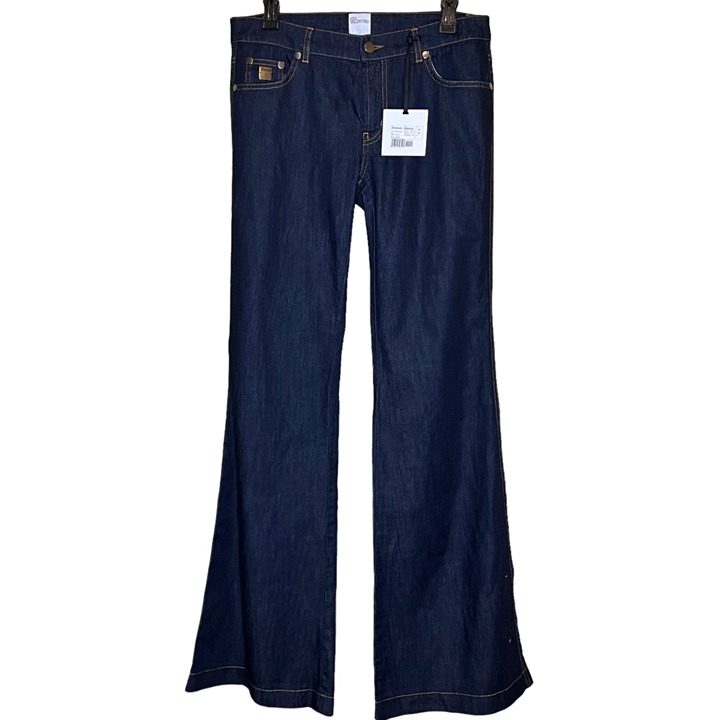 RED VALENTINO Jeans Navy Wide Leg Back Pocket Bow Made in Italy Size 31
