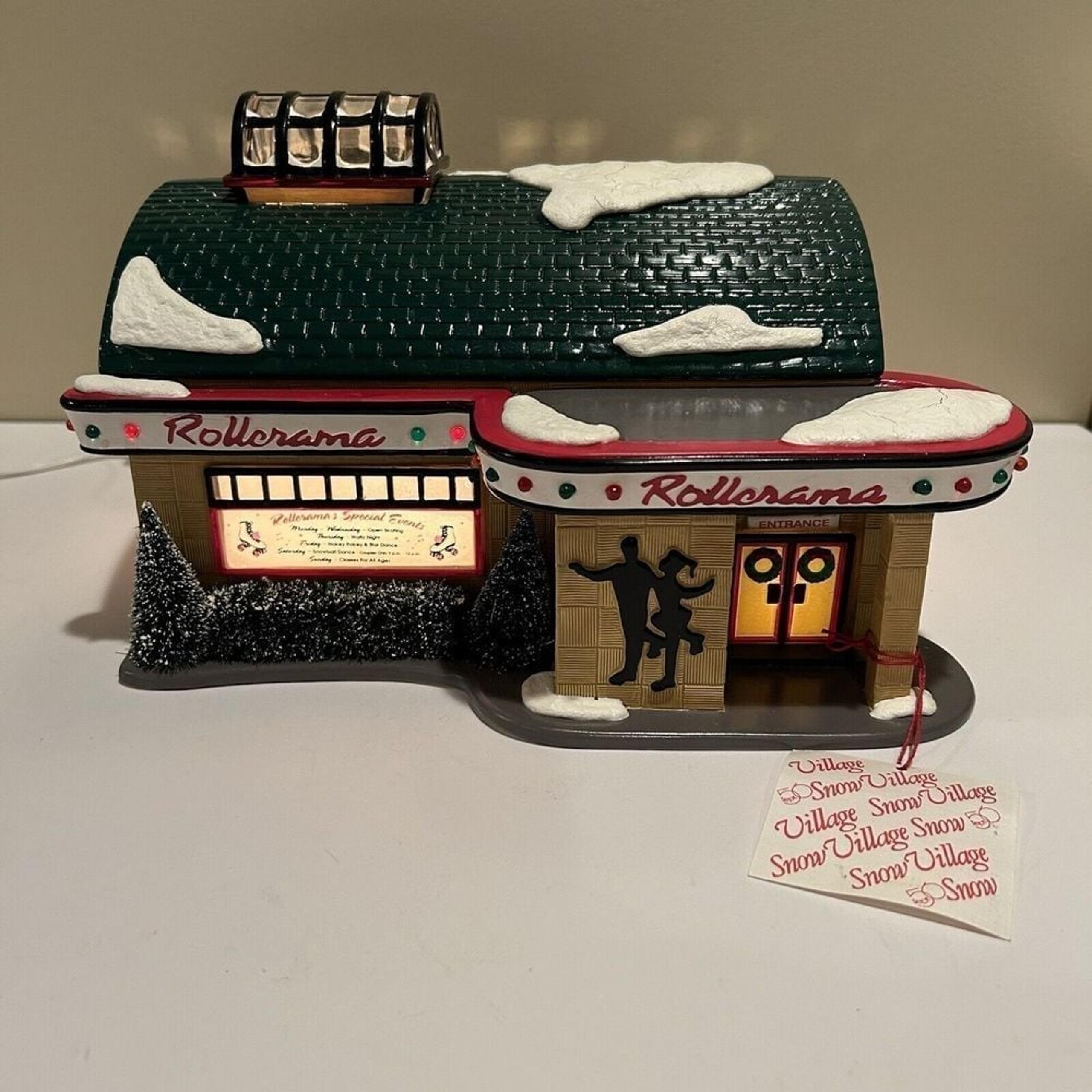 Dept 56 The Original Snow Village Rollerama Roller Rink #54916 with Lt Cord