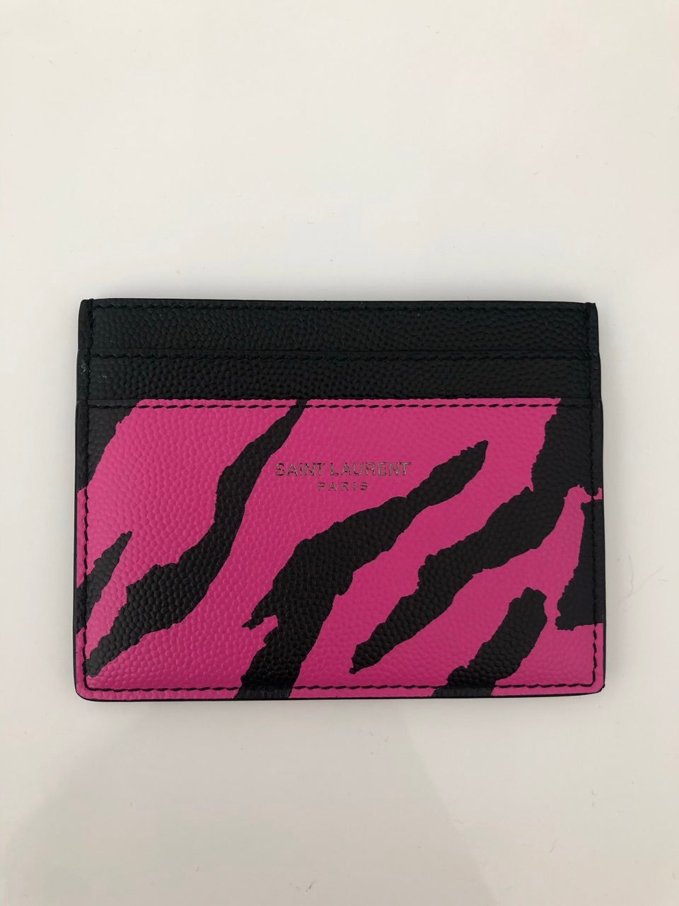New Saint Laurent Card Holder - Animal Print