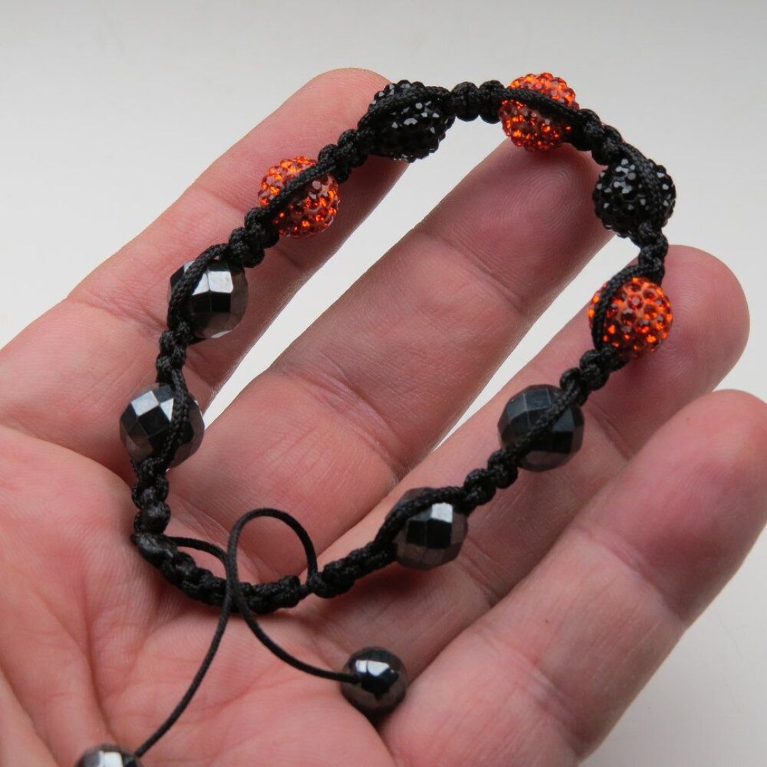 300 Pink 10mm Crystal Beads Hematite Bracelet Hand Made 7 to 9 adjustable
