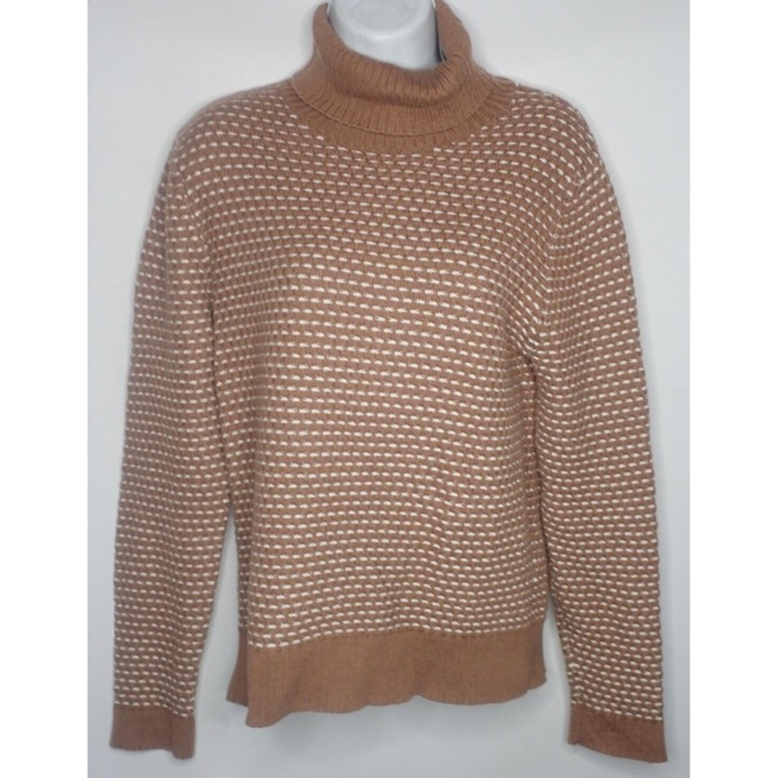 J. Crew Women's Brown Textured Turtleneck Sweater Size M Style H3909 Casual
