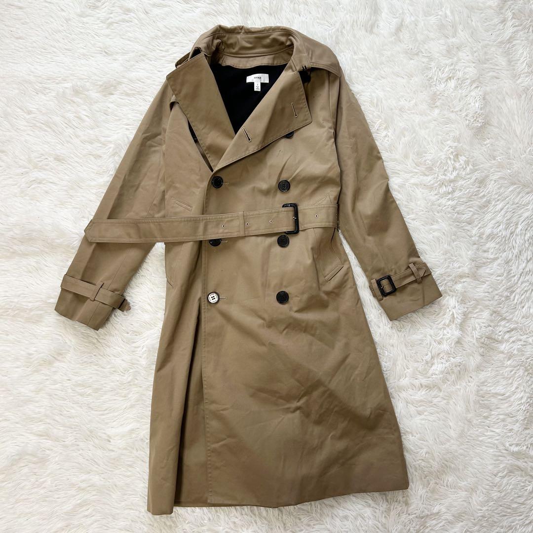 HYKE Tight Fit Trench Coat Size 1 (M) with Liner, Long Length