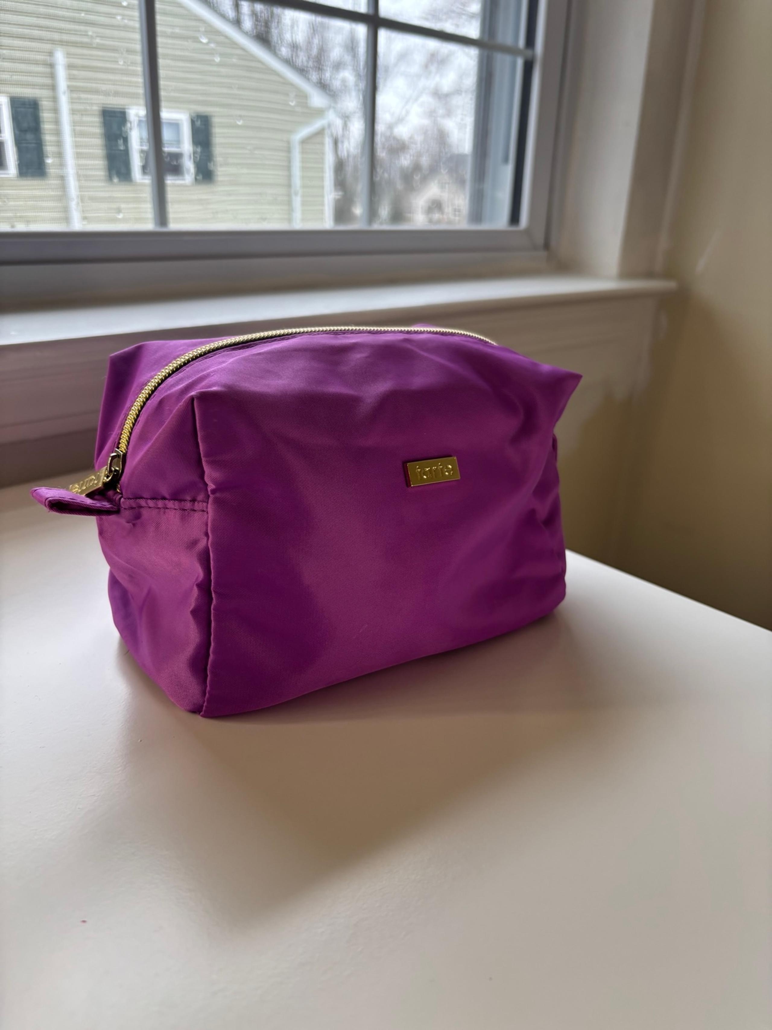 TARTE | Purple Makeup Bag Gold Zipper and Logo Medium Size