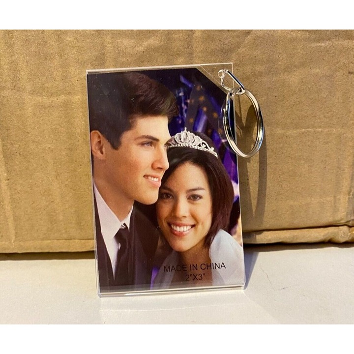 600 pc Wholesale Lot of 2x3 Slide-in Photo Frame Keychain Keyring Clear Acrylic
