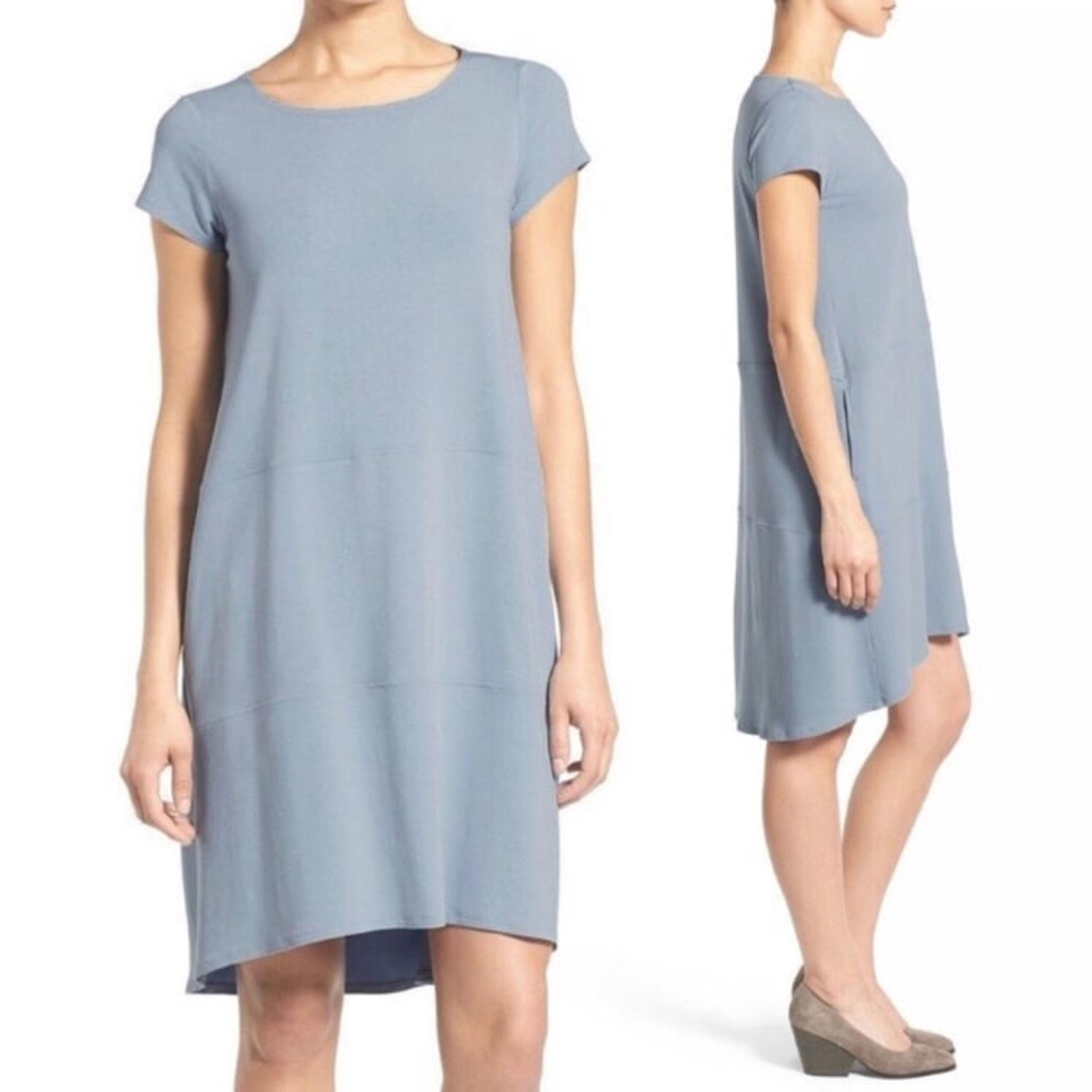 EILEEN FISHER | Bateau Neck Cap Sleeve Dress medium