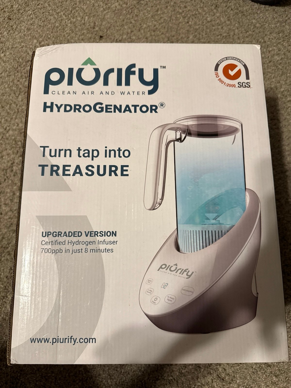 Hydrogen Water Pitcher - Rich Hydrogen Water Generator Electrolysis Jug BPA Free