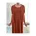Vintage 70s Jonathan Logan Ginger Brown Woven Midi Dress Cardigan Set USA Made
